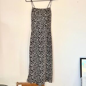Abercrombie & Fitch Floral Black and White Daisy Midi/Maxi Backless Dress
